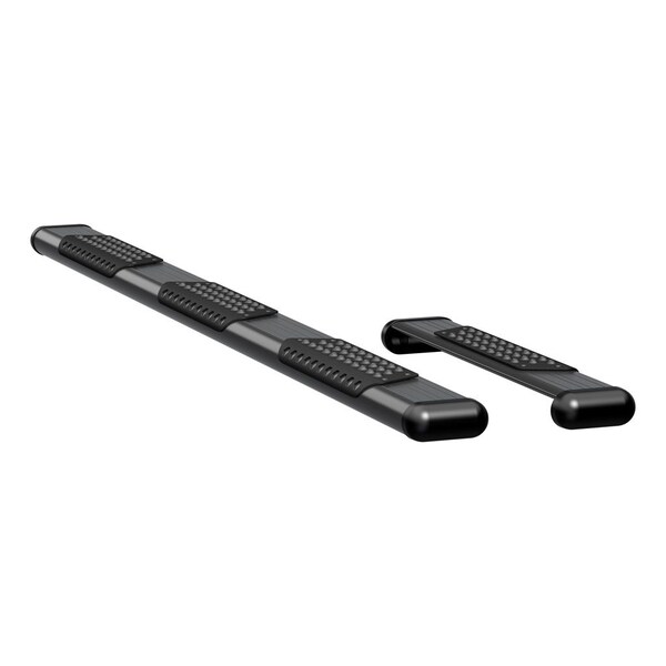 O-MEGA II 6IN OVAL STEPS BLACK TEXTURED POWDER COAT